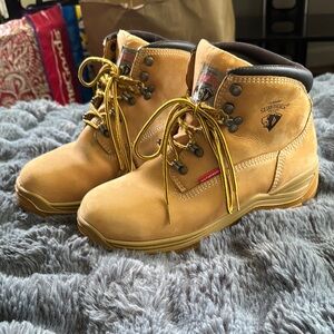 Tan and Black Mid-Ankle Hiking Boots